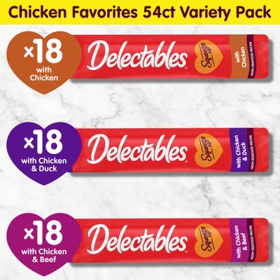 Show full view: Hartz Delectables Squeeze Up Non-Seafood Variety Pack Lickable Cat Treats, 54 count slide 7 of 11