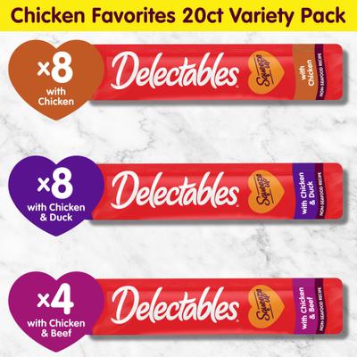 Show full view: Hartz Delectables Squeeze Up Non-Seafood Variety Pack Lickable Cat Treats, 20 count slide 7 of 11