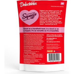 Hartz Delectables Squeeze Up Complete & Balanced Tuna & Salmon Lickable Kitten Treats, 0.5-oz tube, case of 32