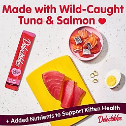 Delectables Squeeze Up Complete & Balanced Tuna & Salmon Lickable Kitten Treats, 0.5-oz tube, 32 count slide 2 of 8