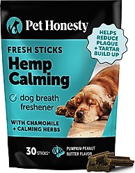 Pet Honesty Hemp Calming Pumpkin Flavored Dental Sticks for Dogs, 30 count