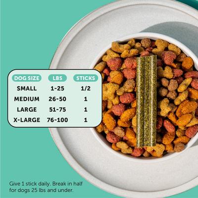 Show full view: Pet Honesty Dental Health Fresh Sticks Mint Plaque Off Dental & Teeth Cleaning Dog Dental Chews, 16 count slide 5 of 12