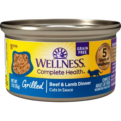 Wellness Wellness Complete Health Grilled Cuts Beef & Lamb Natural Grain-Free Wet Cat Food, 3-oz can, case of 12