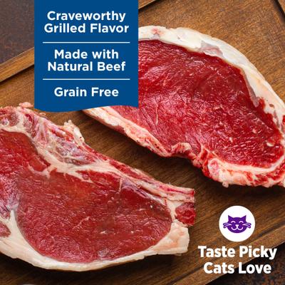Show full view: Wellness Complete Health Grilled Beef & Lamb Grain-Free Cuts in Sauce Wet Cat Food, 3-oz can, case of 12 slide 5 of 12