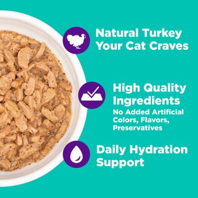 Show full view: Wellness Complete Health Grilled Turkey & Turkey Liver Grain-Free Cuts in Sauce Wet Cat Food, 3-oz can, case of 12 slide 6 of 12