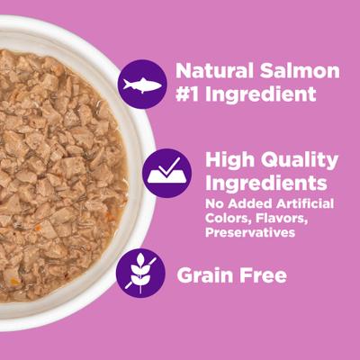 Show full view: Wellness Complete Health Purrfect Duos Salmon & Shrimp Grain-Free Cuts in Gravy Wet Cat Food, 2.64-oz cup, case of 12 slide 6 of 12