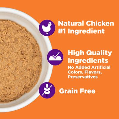Show full view: Wellness Complete Health Purrfect Duos Chicken Grain-Free Pate Wet Cat Food, 2.64-oz cup, case of 12 slide 6 of 12