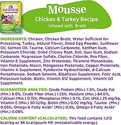 Wellness Appetizing Entrees Chicken & Turkey Mousse Wet Cat Food, 2.8-oz pouch, case of 8 slide 2 of 8