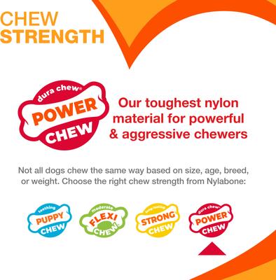 Show full view: Nylabone Power Chew Durable Dog Toy Bacon, Medium  slide 4 of 12