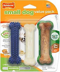 Nylabone Healthy Edible Flexi Chew Value Pack Bacon & Chicken Flavor Dog Chew Toy, 3 count, X-Small