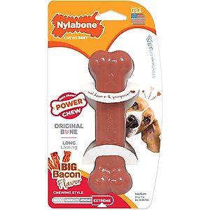 Nylabone Power Chew Durable Dog Toy Bacon, Medium 