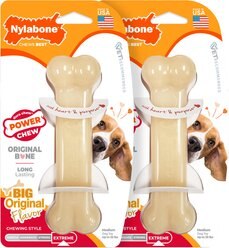 Nylabone Power Chew Original Flavored Dog Chew Toy, Medium, 2 count