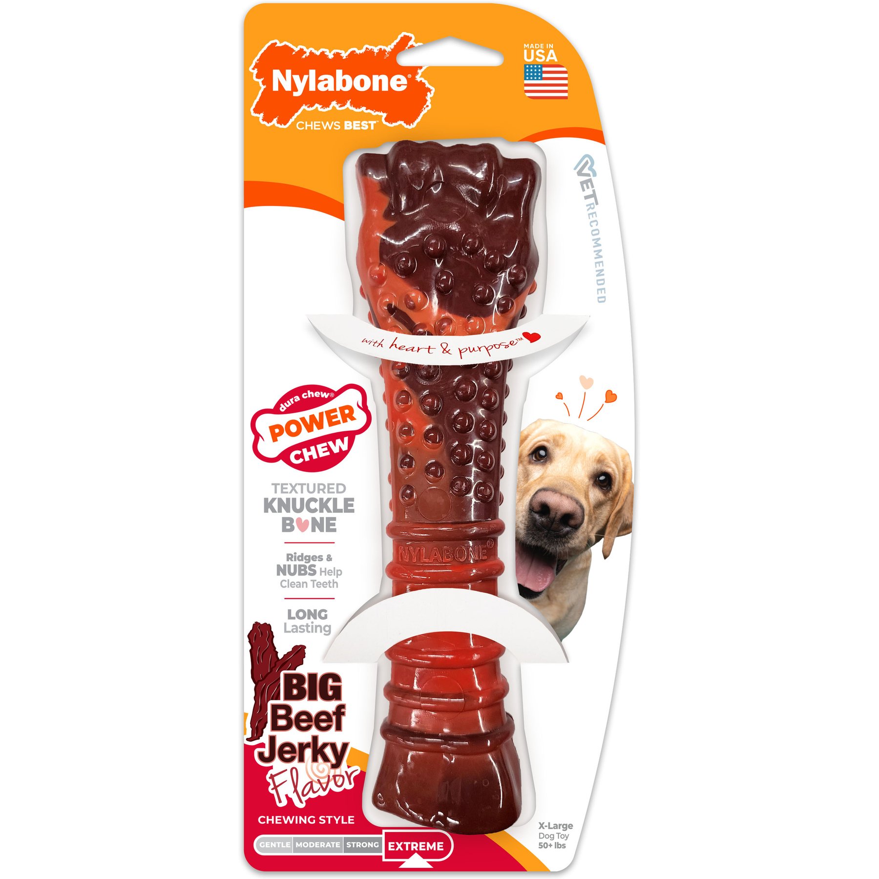Nylabone Flavor Frenzy Power Chew Dog Toy Beef Jerky, X-Large