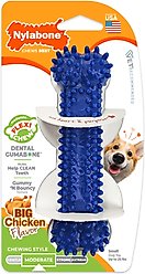 Nylabone Moderate Chew FlexiChew Dental Chew Toy, Textured Bone, Chicken, Small 