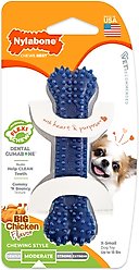 Nylabone Moderate Chew FlexiChew Dental Chew Toy, Textured Bone, Chicken, X-Small