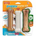 Nylabone Puppy Starter Kit Chicken & Bacon Puppy Chew Toys & Treat, Small, 3 count