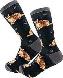 E&S PETS Orange Tabby Cat Full Body Socks, Black, one size slide 2 of 4