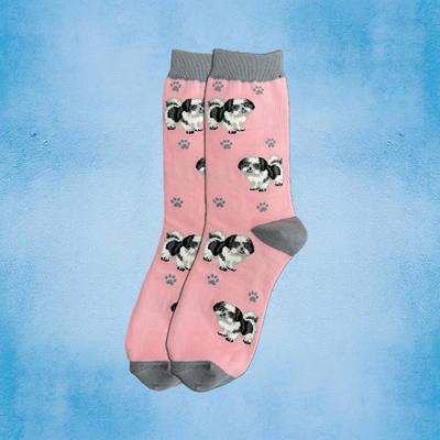 Show full view: E&S PETS Shih Tzu Full Body Socks, Pink, one size slide 3 of 4