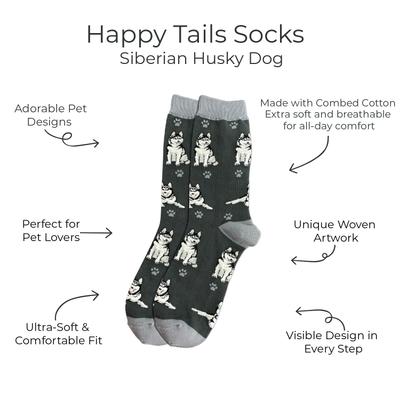 Show full view: E&S PETS Siberian Husky Full Body Socks, Black, one size slide 2 of 4