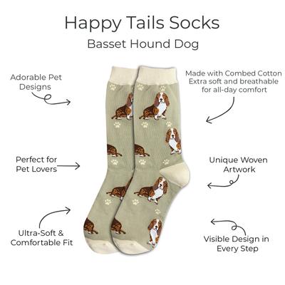 Show full view: E&S PETS Basset Hound Full Body Socks, Green, one size slide 2 of 4