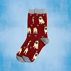 E&S PETS Pug Full Body Socks, Red, one size slide 2 of 4