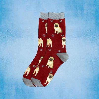 Show full view: E&S PETS Pug Full Body Socks, Red, one size slide 3 of 4