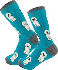 E&S PETS Poodle White Full Body Socks, Turquoise, one size slide 2 of 4