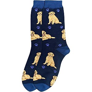 E&S PETS Golden Retriever Full Body Socks, Blue, one size