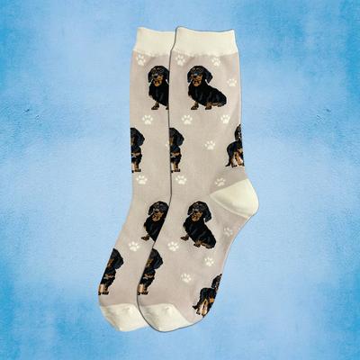 Show full view: E&S PETS Black Dachshund Full Body Socks, Cream, one size slide 3 of 4