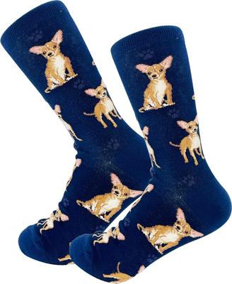 Show full view: E&S PETS Tan Chihuahua Full Body Socks, Blue, one size slide 4 of 4