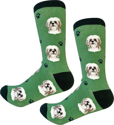 Show full view: E&S PETS Tan Shih Tzu Sock Daddy, Green, one size slide 4 of 4