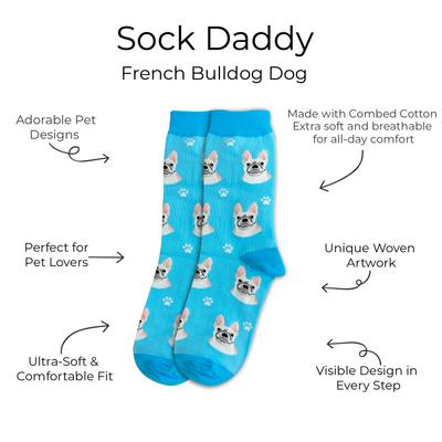 Show full view: E&S PETS French Bulldog Sock Daddy, Teal, one size slide 2 of 4