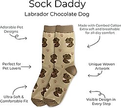 E&S PETS Chocolate Labrador Sock Daddy, Brown, one size slide 2 of 4