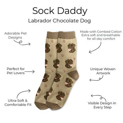 Show full view: E&S PETS Chocolate Labrador Sock Daddy, Brown, one size slide 2 of 4