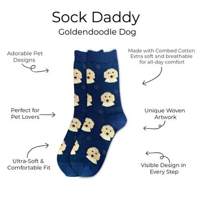 Show full view: E&S PETS Goldendoodle Sock Daddy, Blue, one size slide 2 of 4