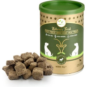 Pawfect Nature's Feast Goat Meat Grain-Free All Natural Freeze-Dried Dog Training Treat, 1.76-oz canister