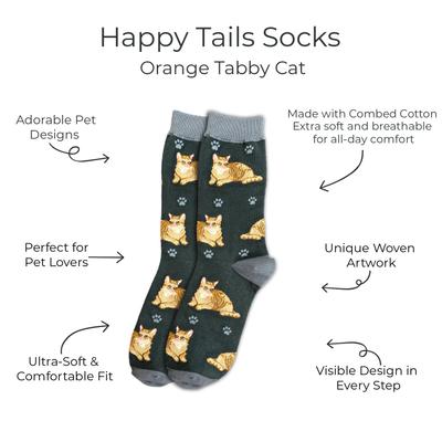 Show full view: E&S PETS Orange Tabby Cat Full Body Socks, Black, one size slide 2 of 4