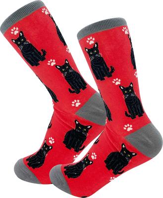 Show full view: E&S PETS Black Cat Full Body Socks, Red, one size slide 4 of 4