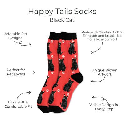 Show full view: E&S PETS Black Cat Full Body Socks, Red, one size slide 2 of 4