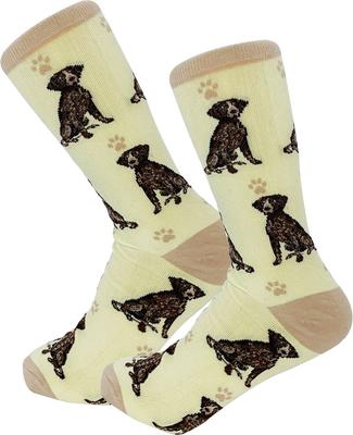 Show full view: E&S PETS German Shorthair Pointer Full Body Socks, Brown, one size slide 4 of 4