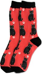 E&S PETS Black Cat Full Body Socks, Red, one size