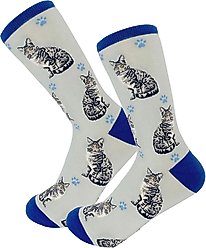 E&S PETS Silver Tabby Cat Full Body Socks, Light Blue, one size slide 2 of 4