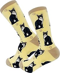 E&S PETS Black & White Cat Full Body Socks, Yellow, one size slide 2 of 4