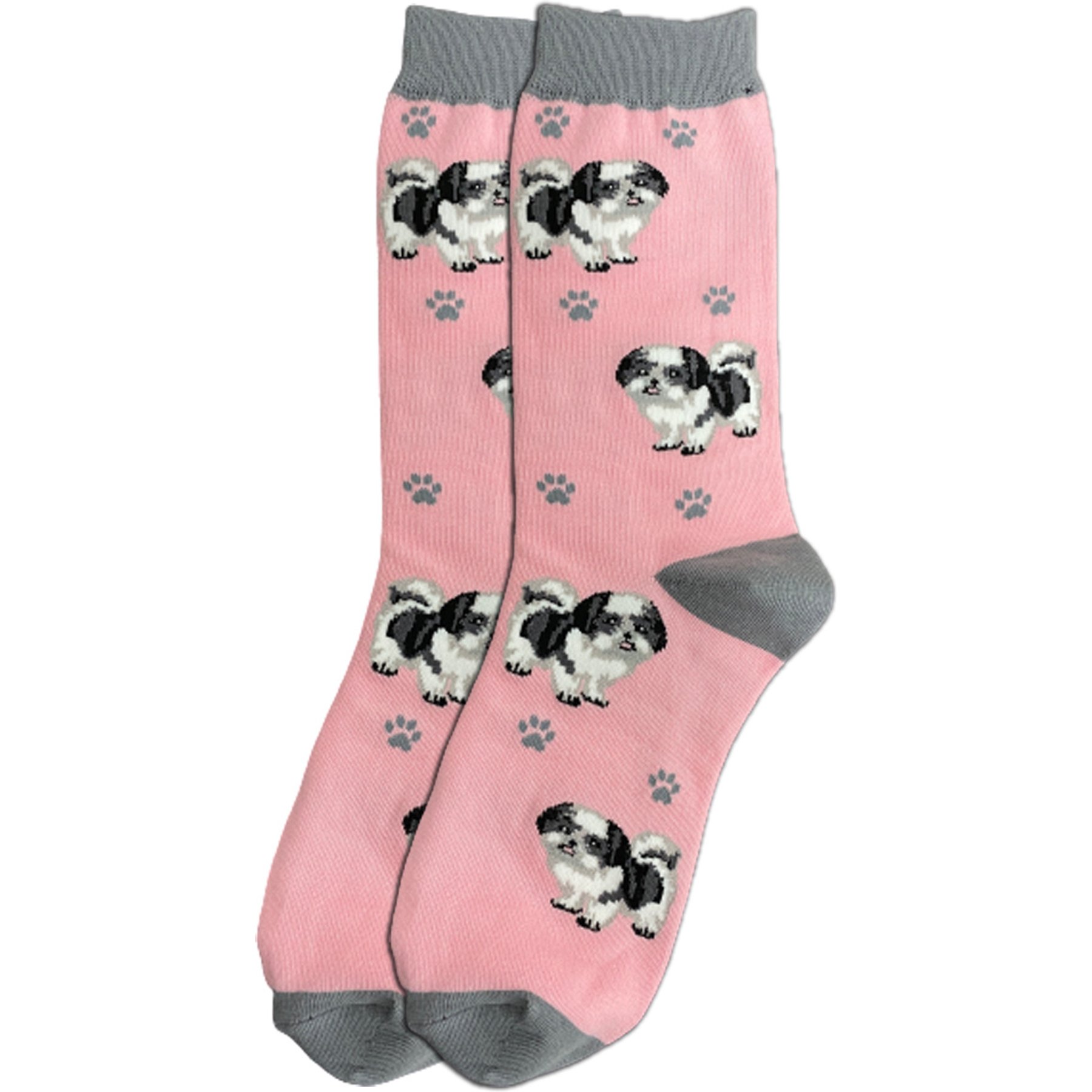 E&S PETS Shih Tzu Full Body Socks, Pink, one size