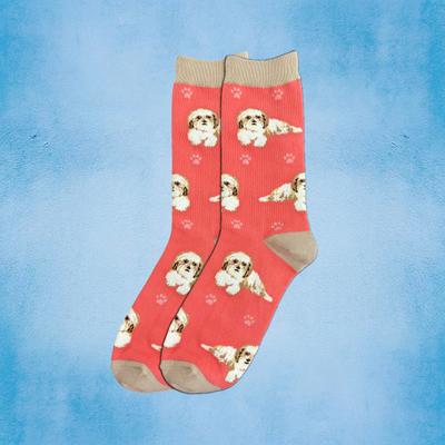 Show full view: E&S PETS Shi Tzu Full Body Socks, Peach, one size slide 3 of 4