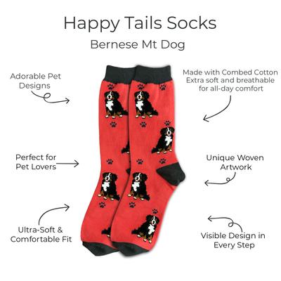 Show full view: E&S PETS Bernese Mt. Dog Full Body Socks, Red, one size slide 2 of 4