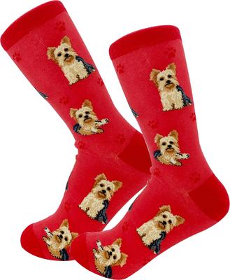 Show full view: E&S PETS Yorkie Full Body Socks, Red, one size slide 4 of 4