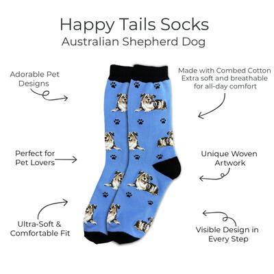 Show full view: E&S PETS Australian Shepherd Full Body Socks, Light Blue, one size slide 2 of 4