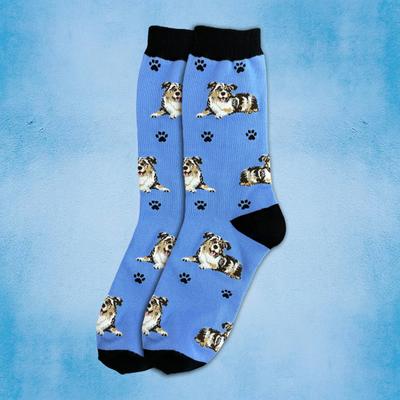 Show full view: E&S PETS Australian Shepherd Full Body Socks, Light Blue, one size slide 3 of 4