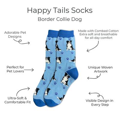 Show full view: E&S PETS Border Collie Full Body Socks, Light Blue, one size slide 2 of 4